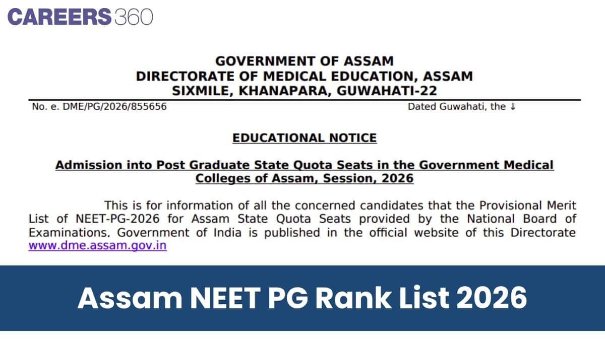 Assam NEET PG 2026 Rank List OUT: Check Merit List PDF